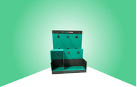 Maat Blauwe Karton Tegenvertoning Vast met Metaalhaken voor Elektronikapunten