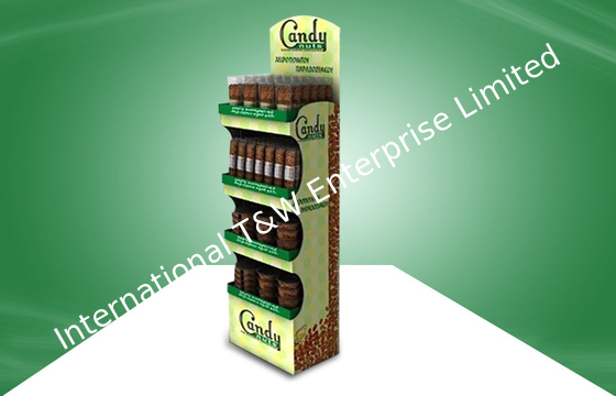 Goede prijs. De aangepaste Vertoning van het Suikergoed POP Karton met Vier Plank, de vertoningstribunes van de kartonvloer online